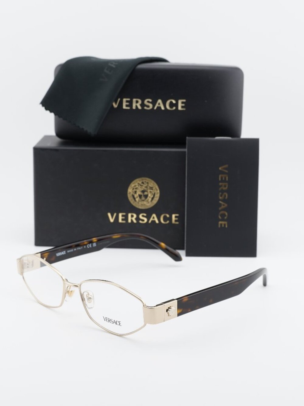 Versace VE1298 1252 Oval Eyeglasses 53mm – Gold